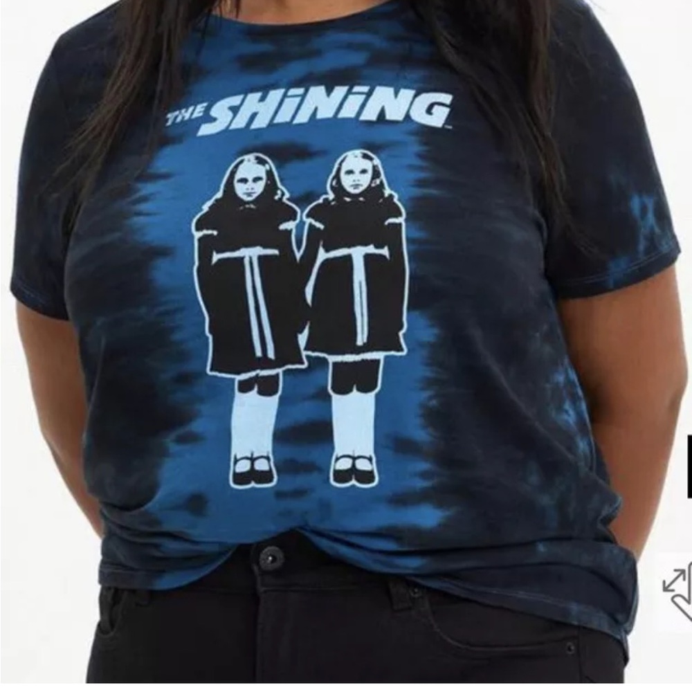 Classic Fit Crew Tee - The Shining Twins Tie Dye Blue & Black Plus Size 2X 18/20
